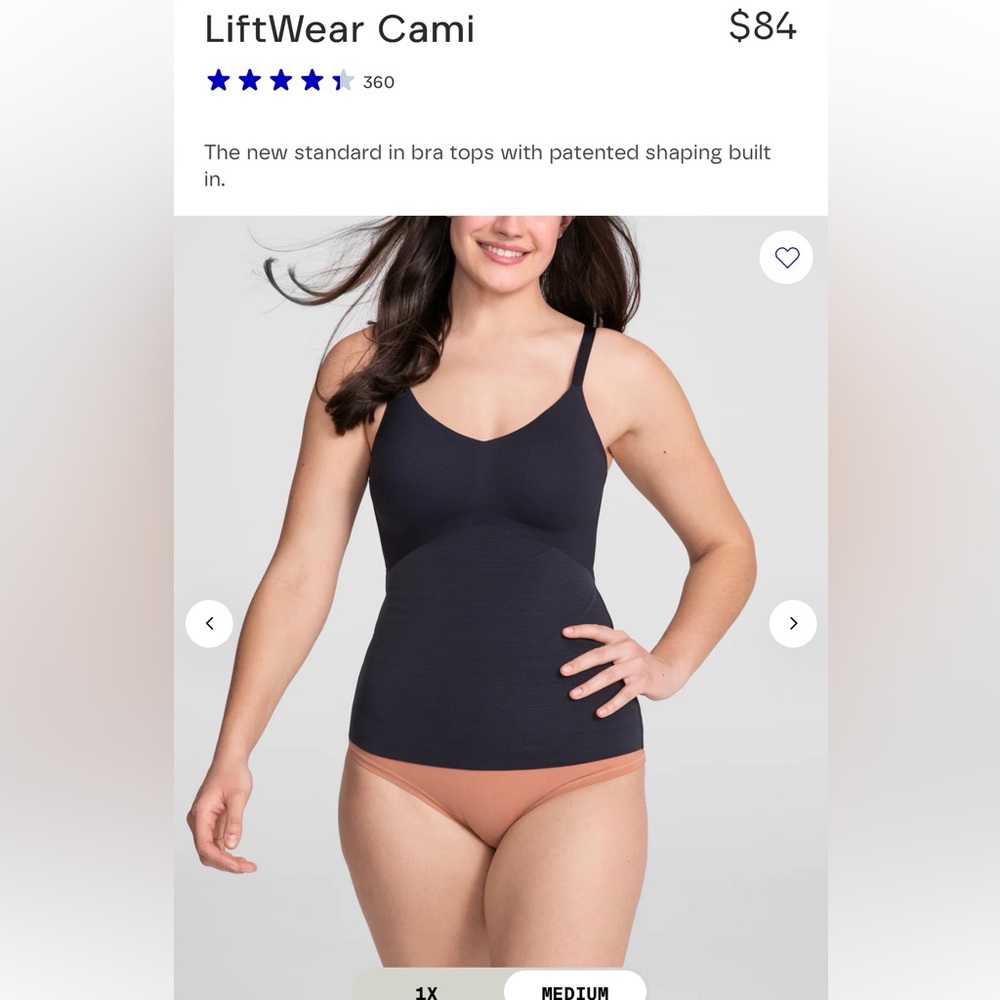 Honey love LiftWear Cami - Black Medium